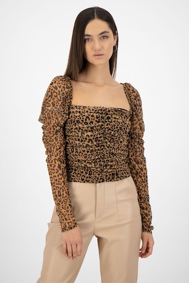 Missguided Bluza cu animal print si aspect drapat Femei