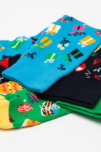 Happy Socks Унисекс десенирани дълги чорапи - 3 чифта Жени