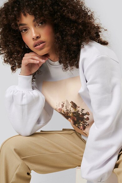NA-KD Bluza sport cu imprimeu floral si foto Femei