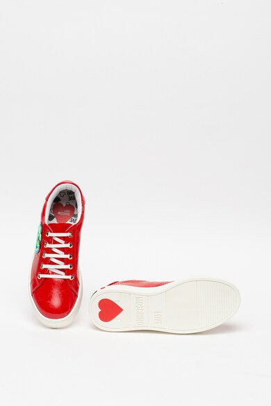 Love Moschino Pantofi sport de piele ecologica cu aplicatii holografice cu inima Femei