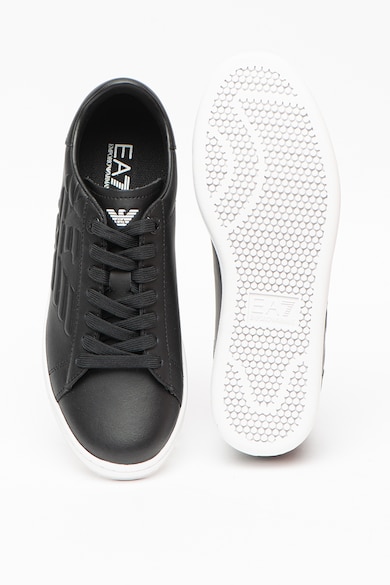 EA7 Кожени спортни обувки с релефно лого Жени