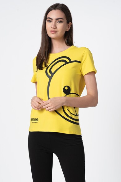 Moschino Tricou de casa cu decolteu la baza gatului si imprimeu logo Femei