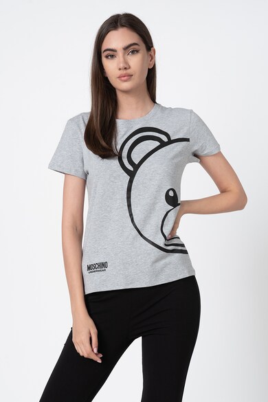 Moschino Tricou de casa cu decolteu la baza gatului si imprimeu logo Femei