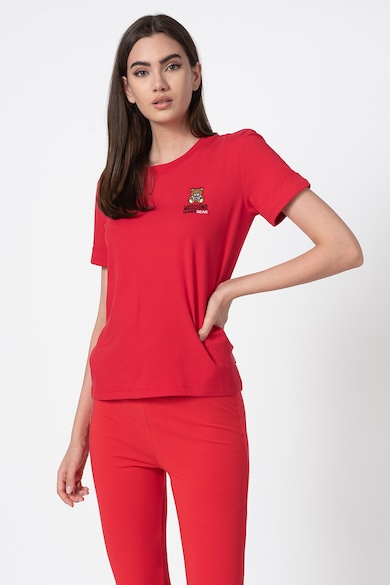 Moschino Tricou de casa cu decolteu la baza gatului si broderie logo Femei