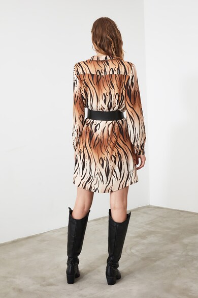 Trendyol Rochie tip camasa cu animal print Femei