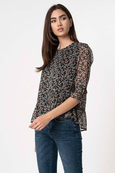 JdY Bluza cu model floral si terminatie peplu Femei