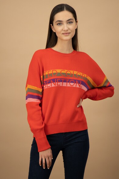 United Colors of Benetton Pulover tricotat fin cu decolteu la baza gatului Femei