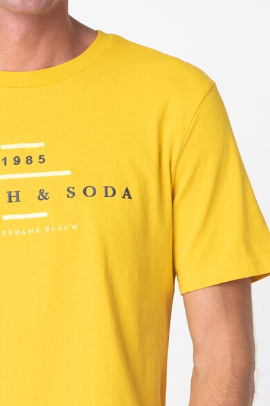 Scotch & Soda Tricou cu decolteu la baza gatului si imprimeu logo Barbati