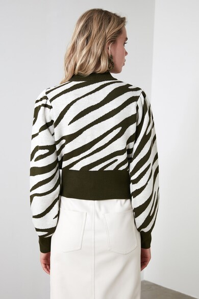 Trendyol Pulover tricotat fin cu model zebra Femei