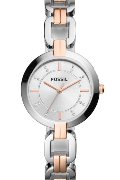 Fossil Иноксов часовник с кристали Жени