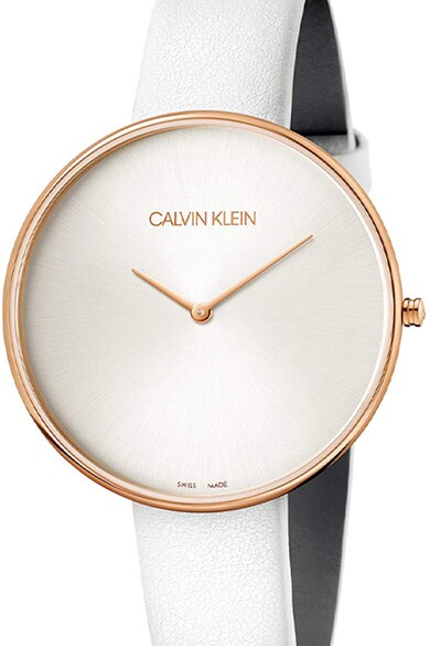 CALVIN KLEIN Ceas rotund cu o curea de piele Femei