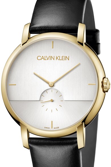 CALVIN KLEIN Кварцов часовник с кожена каишка Мъже