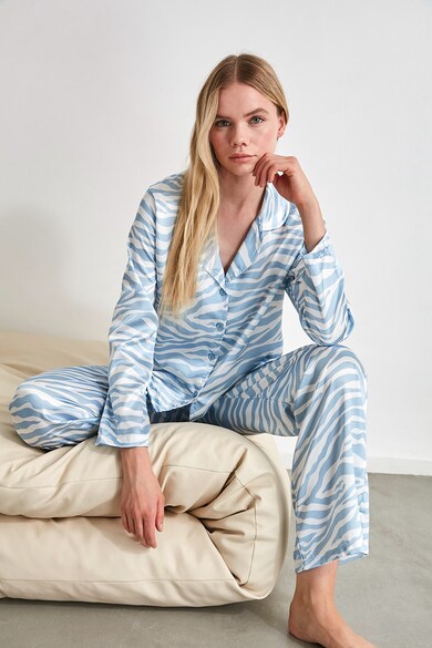 Trendyol Pijama din satin cu animal print Femei