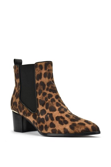 NINE WEST Ghete de piele intoarsa ecologica cu animal print Taye Femei