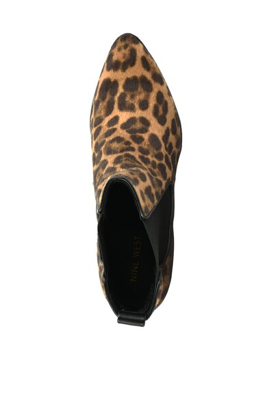 NINE WEST Ghete de piele intoarsa ecologica cu animal print Taye Femei