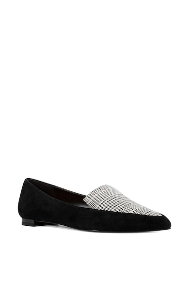 NINE WEST Pantofi loafer de piele intoarsa cu garnitura houndstooth Abay Femei