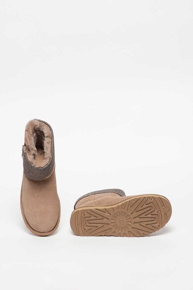 UGG Ghete din piele intoarsa fara inchidere, cu garnitura stralucitoare Classic Caviar Mini Femei