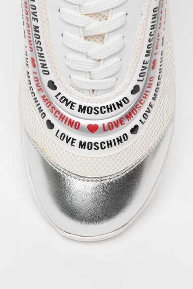 Love Moschino Pantofi sport de piele ecologica si material textil cu logo Femei