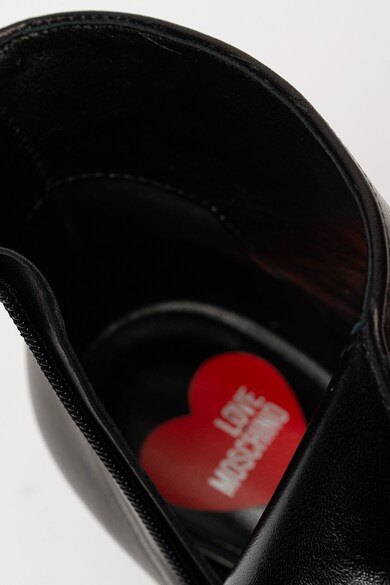 Love Moschino Botine de piele cu aplicatii de strasuri Femei