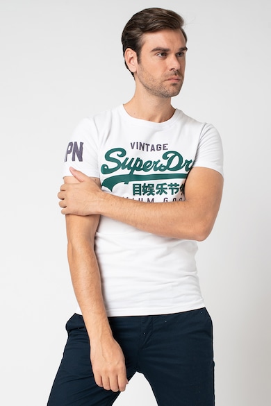 SUPERDRY Tениска с овално деколте и лого Мъже