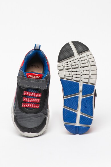 Geox Pantofi sport de piele ecologica, cu insertii de plasa Flexyper Fete