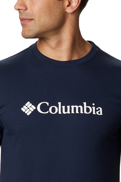 Columbia Colombia, póló nyakkivágással a nyak tövében és CSC Basic logóval, fehér, sötétkék férfi