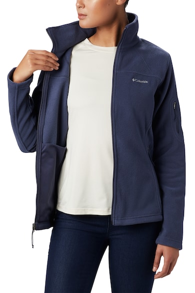 Bluza din fleece cu fermoar pentru trekking Fast Trek II - Albastru prafuit