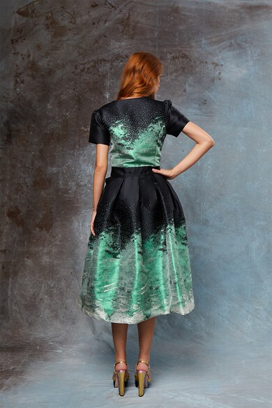 MIAU by Clara Rotescu Разкроена рокля Edmira с абстрактен десен Жени