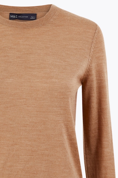 Marks & Spencer Пуловер от мериносова вълна с овално деколте Жени