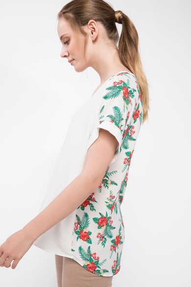 DeFacto Tricou cu decolteu in V si model floral pe partea din spate Femei