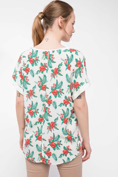 DeFacto Tricou cu decolteu in V si model floral pe partea din spate Femei