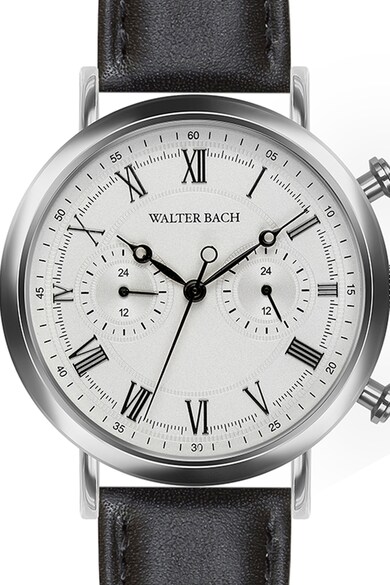 Walter Bach Часовник с кожена каишка и 24-часов подциферблат Мъже