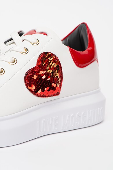 Love Moschino Pantofi sport cu inima din paiete Femei