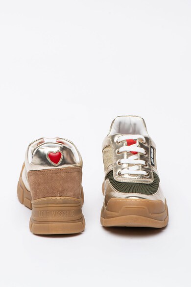 Love Moschino Pantofi sport cu aspect metalizat Femei