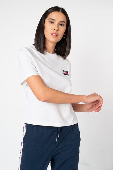 Tommy Jeans Crop póló logós foltrátéttel női