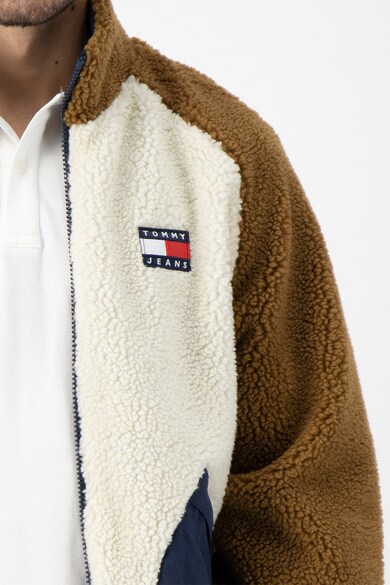 Tommy Jeans Jacheta cu fermoar si aspect de blana shearling Barbati