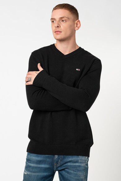 Tommy Jeans Organikuspamut pulóver V alakú nyakrésszel férfi