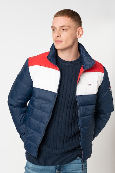 Tommy Jeans Jacheta cu umplutura de puf si model colorblock Barbati