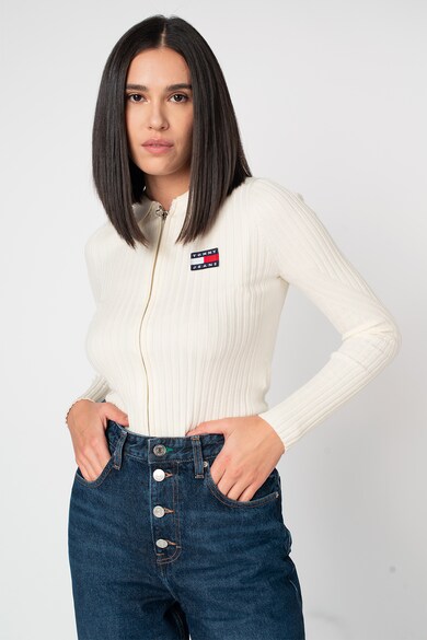 Tommy Jeans Cipzáros crop kardigán női