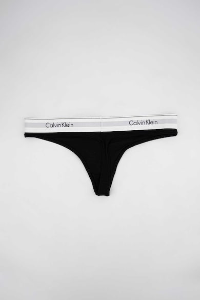 CALVIN KLEIN Chiloti tanga din amestec de modal cu banda logo in talie Femei