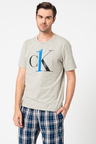 CALVIN KLEIN Домашна тениска с овално деколте и лого Мъже