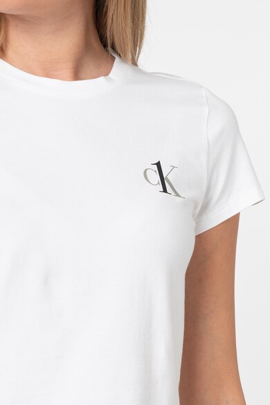 CALVIN KLEIN Tricou de casa cu decolteu la baza gatului g Femei