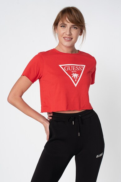 GUESS Tricou crop cu imprimeu logo 3 Femei