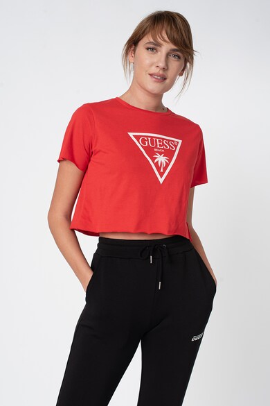 GUESS Tricou crop cu imprimeu logo 3 Femei