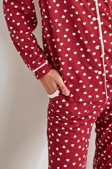 Trendyol Set de camasa si pantaloni de pijama cu imprimeu cu inimi Femei