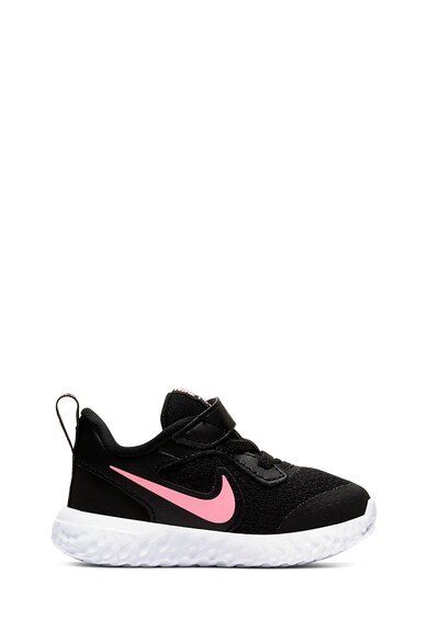 Nike Pantofi sport cu velcro, Revolution 5, Negru/Roz Fete