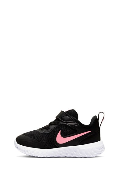 Nike Pantofi sport cu velcro, Revolution 5, Negru/Roz Fete