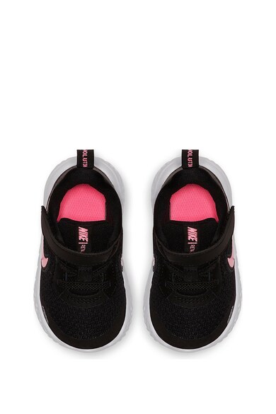 Nike Pantofi sport cu velcro, Revolution 5, Negru/Roz Fete