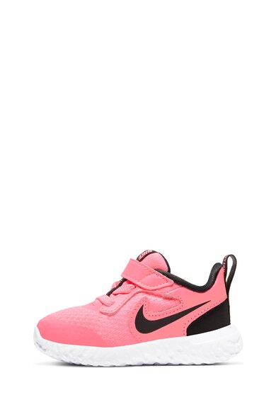 Nike Pantofi sport cu velcro, Revolution 5, Roz/Negru Fete