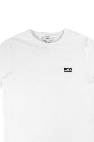 BOSS Kidswear Tricou cu decolteu la baza gatului si logo pe piept Baieti